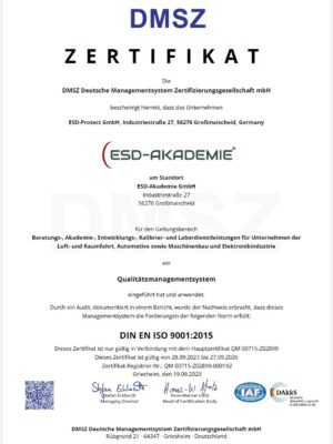 ISO 9001 Zertifikat